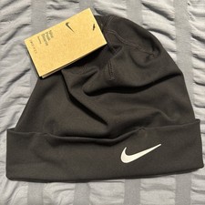 New Men's Nike Dri-Fit Peak Running Beanie Reflective Logo Lightweight One Size