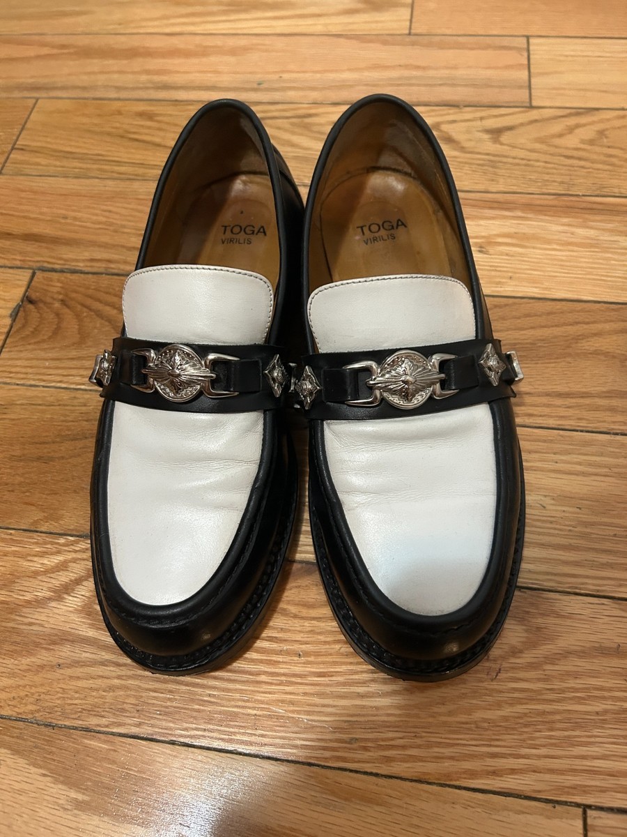 Toga Virilis SSENSE Black White Metal Loafers Men