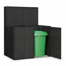 Wheelie Bin Storage Box 2 Pcs 130 X 80 X 115 Cm Polyethylene bin
