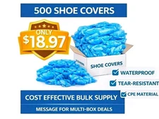 500 Pcs Disposable Shoe Covers, non-slip, Non-woven, dust leak proof