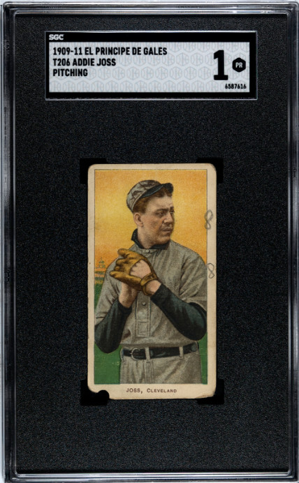 1909-11 T206 Addie Joss Pitching El Principe De Gales SGC 1 HOF Baseball Card