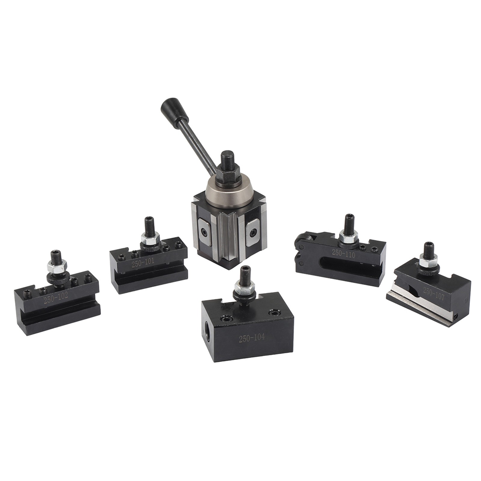 AXA Size 250-100 Set Piston Type Quick Change Tool Post Set for Lathe 6- 12" USA