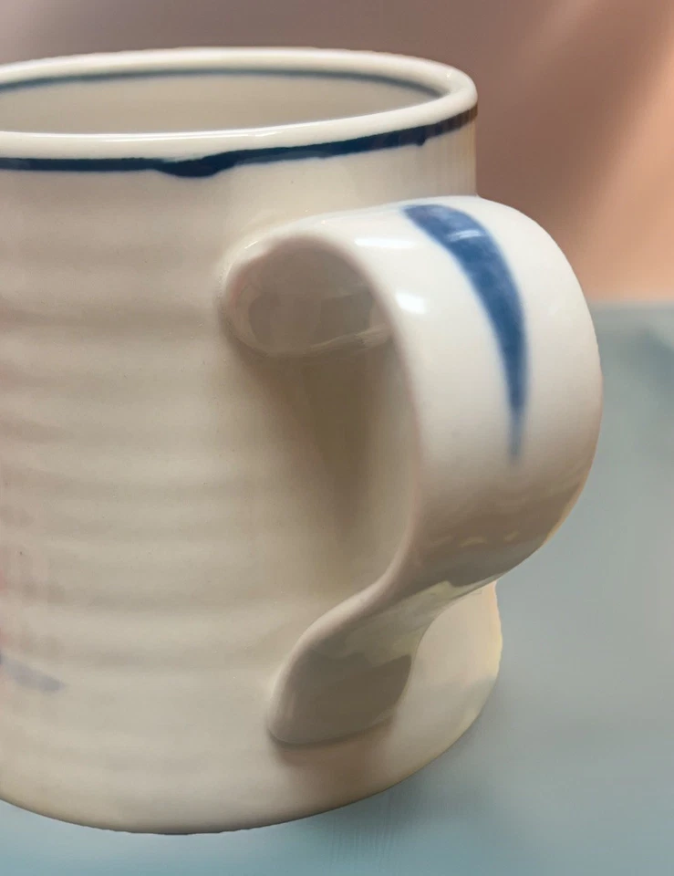 Anthropologie Molly Hatch Blue & White Unicorn Stoneware Mug Collectible - Image 4 of 4