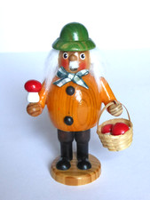altes Räuchermännchen Erzgebirge "Pilzsammler"  12 cm
