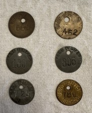 6 Original Pit Tokens From Seaham Colliery And Surrounding Mines.