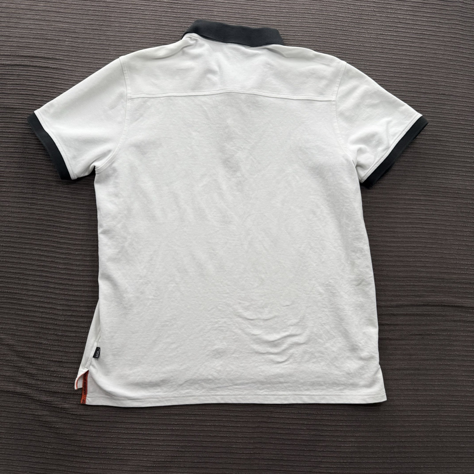 Outdoor Afro X REI Co-op Polo Shirt Men Large White Black Cotton Golf Tennis.