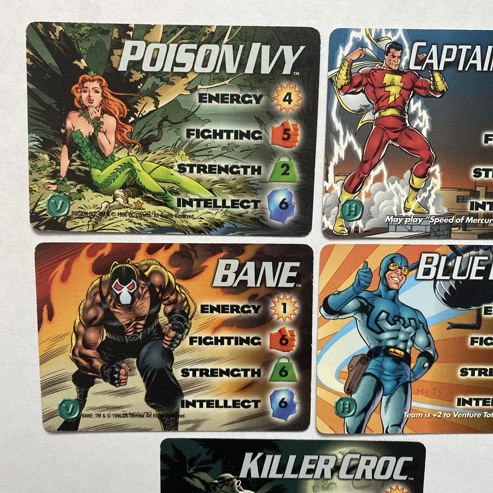 (5) 1996 DC OVERPOWER COLLECTABLE CARD GAME "CHARACTER CARDS" No Doubles - Image 2 of 4