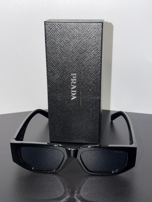 Prada Sunglasses 8297 Shiny Black/  Black lenses, Big 142 mm Frame Width, Italy