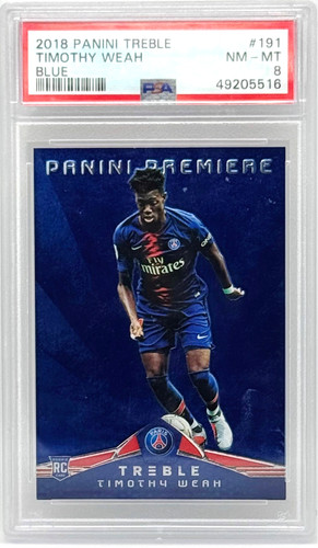 Timothy Weah [Blue] #191 2018 Panini Treble card