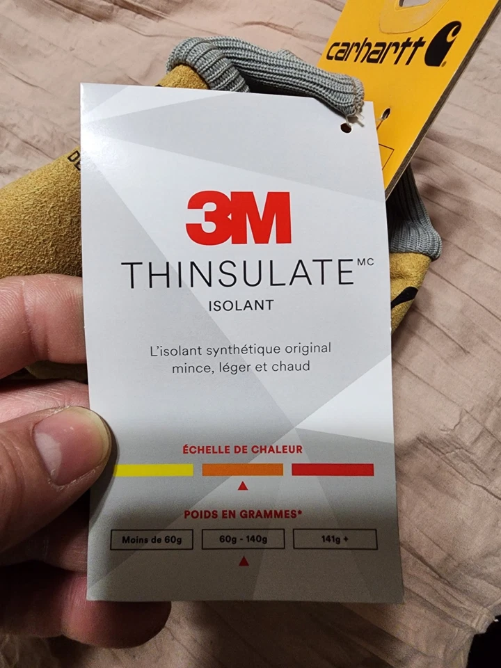 Luvas de punho de malha Carhartt Storm Defender isoladas pato sintético camurça grande - Imagem 3 de 4