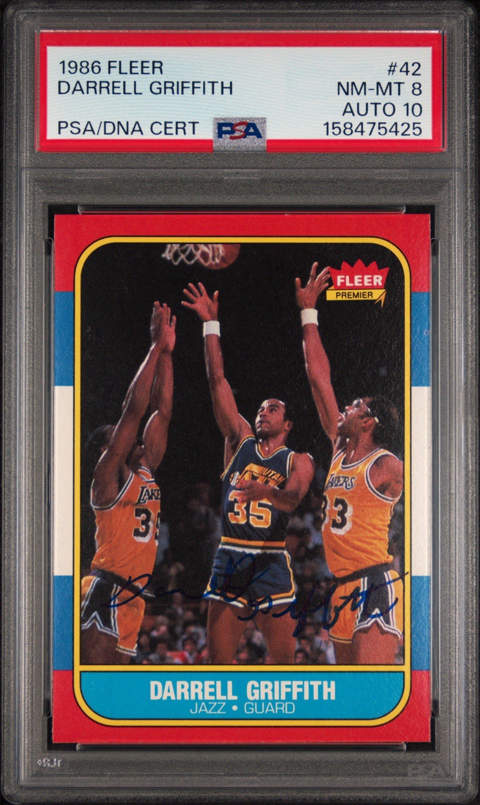 1986-87 Fleer #42 Darrell Griffith Autograph PSA 8 AUTO 10