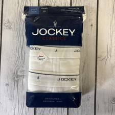 Jockey Classics Men  s 38 Full Rise Briefs 3-Pack 100 Combed Cotton White NEW.