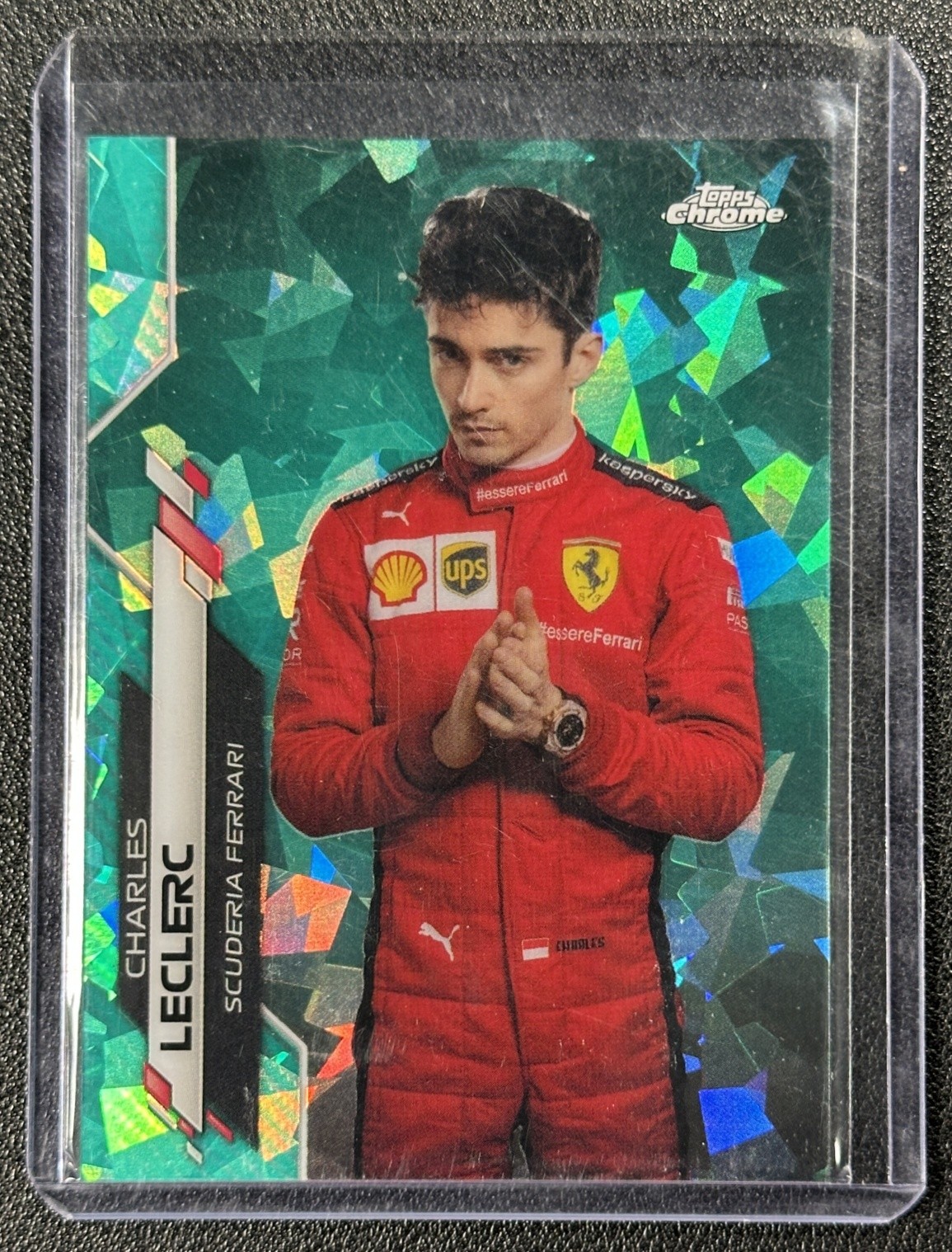 CHARLES LECLERC 2020 TOPPS CHROME SAPPHIRE F1 #4 AQUA REFRACTOR RC 87/99