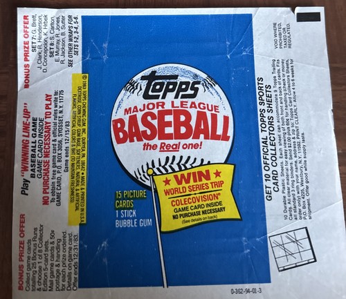 1983 Topps Baseball MLB Empty Wax Wrapper GET EVERY 4TH FREE