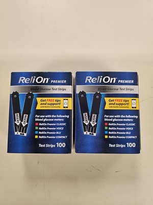 ReliOn Premier 100ct X 2= 200ct Diabetic Test Strips Expires 10/2027-11/2027