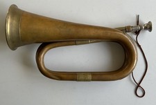 Vintage Original Brass Bugle with Mouthpiece and Cord