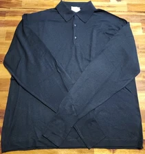 Drake’s Barneys London Black Lightweight Sweater Men's Sz LARGE ~ READ DESCRIPTI