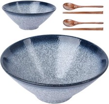Ceramic Japanese Ramen Bowls, 2 Sets (6 Piece...