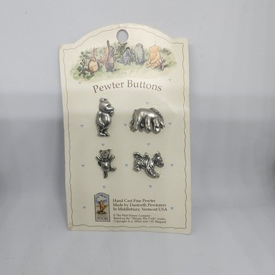 Classic Winnie The Pooh Button Collection By Danforth Pewterers Ltd Hand-Cast Fi