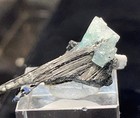 BEAUTIFUL FLUORITE ON BLACK TOURMALINE MINIATURE ERONGO MTNS,NAMIBIA  — photo 2