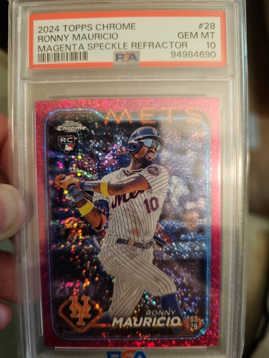 2024 Topps Chrome - Ronny Mauricio #28 Magenta Speckle Refractor /350 (RC)