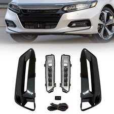 Front Bumper W Led Fog Light Assembly Drl For Honda Accord 2018-2019 Leftright Front Bumper W Led Fog Light Assembly Drl For Honda Accord 2018-2019 Leftright