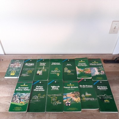 Vintage Michelin Tourist Green Guide Books France Lot of 13