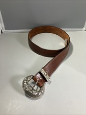 Vintage Brighton Western Belt 1993 Made In Usa Womens Brown Leather Size Large