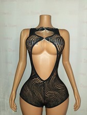 Exotic Dancewear/ Rave/ Festival Outfit Size SMALL Sparkly NET ROMPER