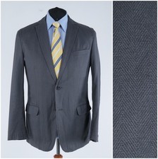 Herringbone Blazer 46R UK Size BIAGGINI VIOLETT Cotton Linen Sport Coat Jacket