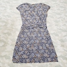 Tory Burch Dress Womens 6 Blue Silk Belted Evening Pullover Sleeveless