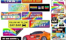 Funny Car Magnets, 10 Pcs Gay Bumper Magnets Reusable Car Stickers Gay Magnets