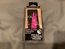  New Japonesque Slant  Point Tweezers Soft Touch Stainless Steel  
