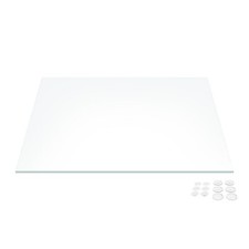 Ultra Clear Low-Iron Rectangle Glass Table Top   Durable for Dining  Office Use