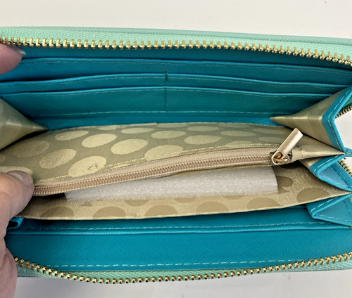 Kate Spade New York Geldbörse Türkis Blau Glitzer Neu Ohne Etikett - Bild 5 von 17