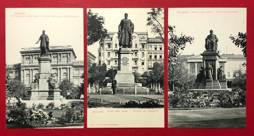 3 x AK BUDAPEST in Ungarn um 1900 Denkmal des Grafen Istvan Széchenyi ( 85872