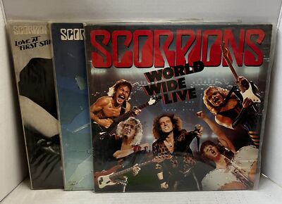 Set of 3 Scorpions Vinyl LPs - World Wide Live / Blackout / Love