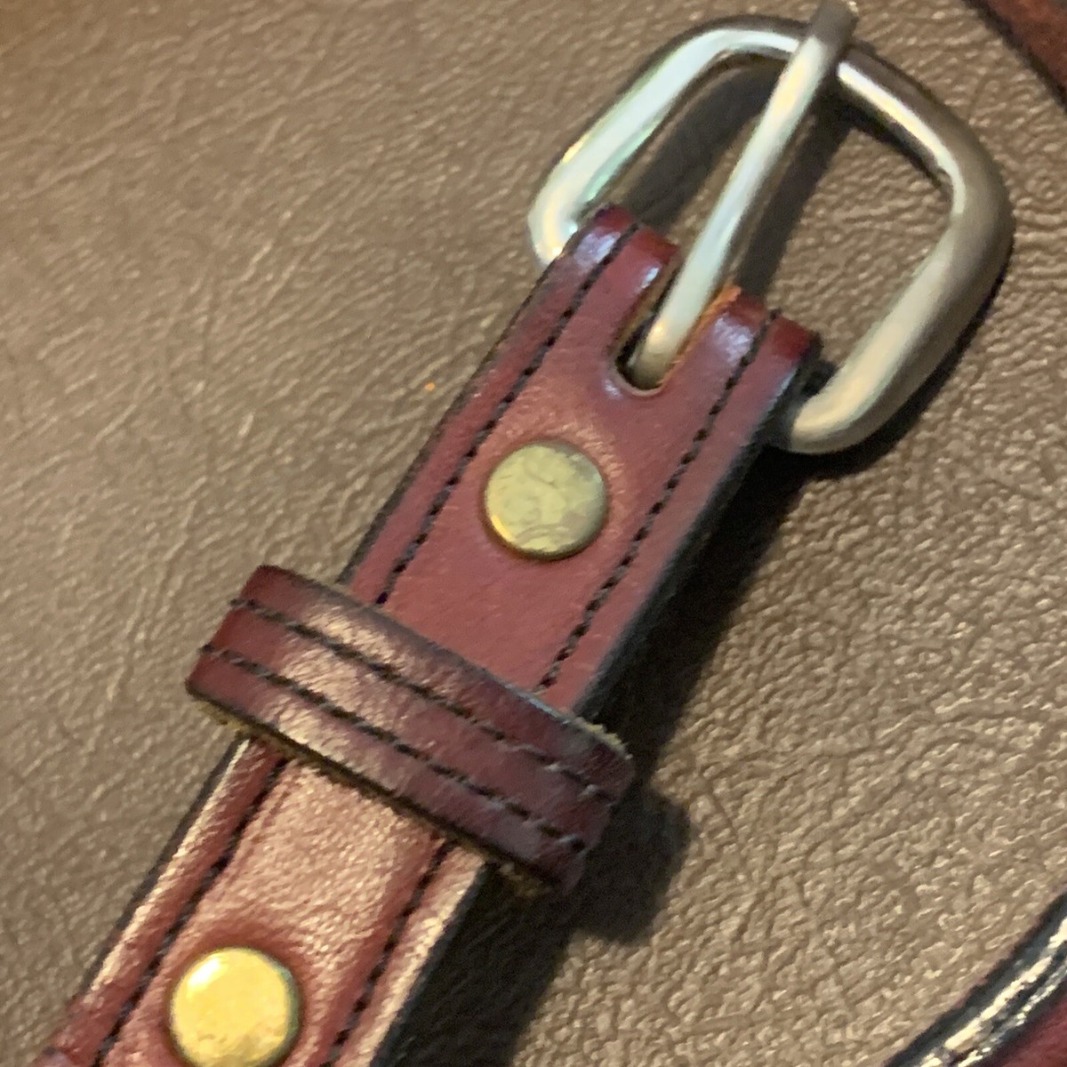 Tory English Bridle Leather Belt maroon Brass Hardware Size Tory English Bridle Leather Belt maroon Brass Hardware Size