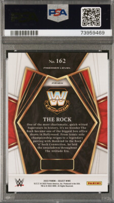 The Rock 2022 Panini Select WWE Zebra Case Hit SSP Premier Level