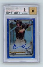 Robert Hassell 2020 Bowman Chrome Draft 1st Blue Refractor Auto 101/150 BGS 9 10