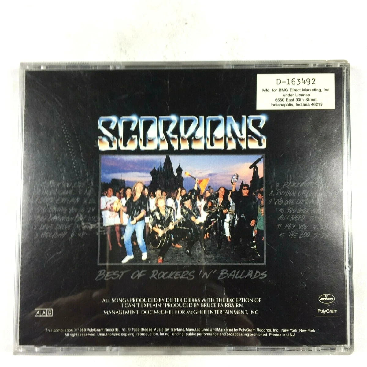 Scorpions Best of Rockers Ballads MUSIC CD