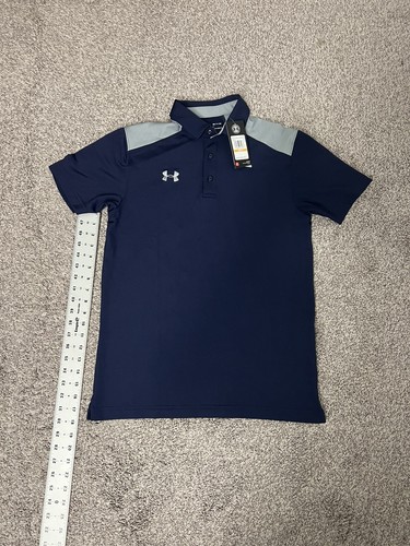 Under Armour Mens Navy Armour Colorblock Polo Sz US SM New with Tag - Picture 5 of 12