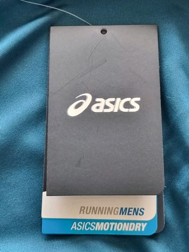 Asics Motion Dry Reflective Size M Short Sleeve Running T-shirt Mosaic Blue New - Picture 11 of 15