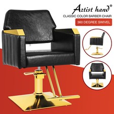 Artist hand Black Gold 360 Hydraulic Barber Chair HeavyDuty Salon Beauty Styling