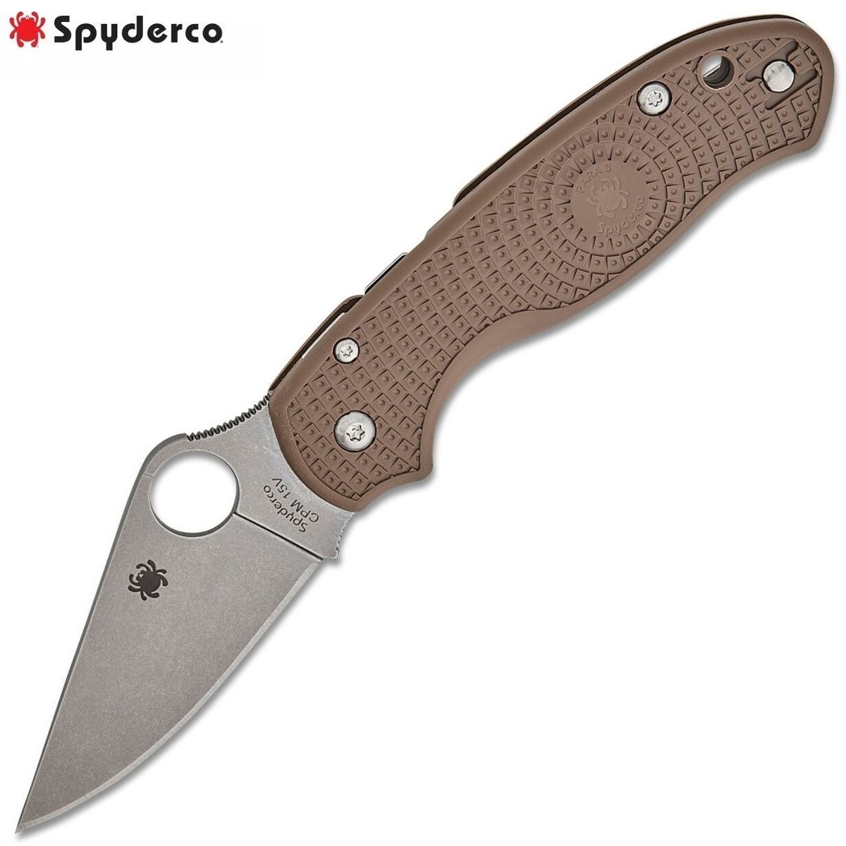 Spyderco Para 3 Lightweight Sprint Run CPM-15V Plain Blade Brown 