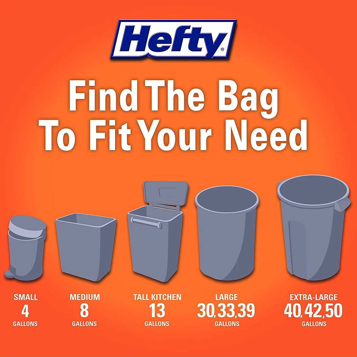 Hefty Ultra Strong Tall Kitchen Trash Bags , Unscented , 13 Gallon , 110  Count | eBay