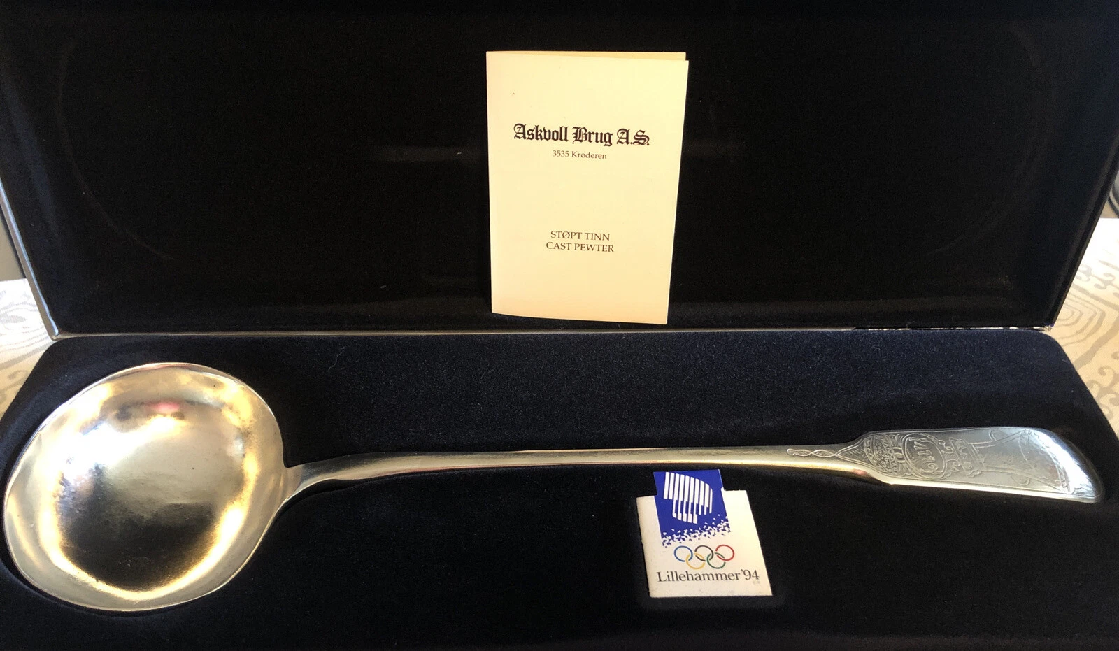 Askboll Brug Copy Of Ladle From 1770 Cast Pewter Lillehammer ‘94 Used As Display