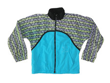 Vtg 80s 90s BLEU ICE Bright Colorful Nylon WINDBREAKER JACKET Gym Coat YOUTH XL