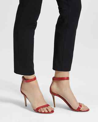 Theory Women's Demeura Nappa High Heel Sandal Ankle Strap Pumps 38 NWT 355 RED