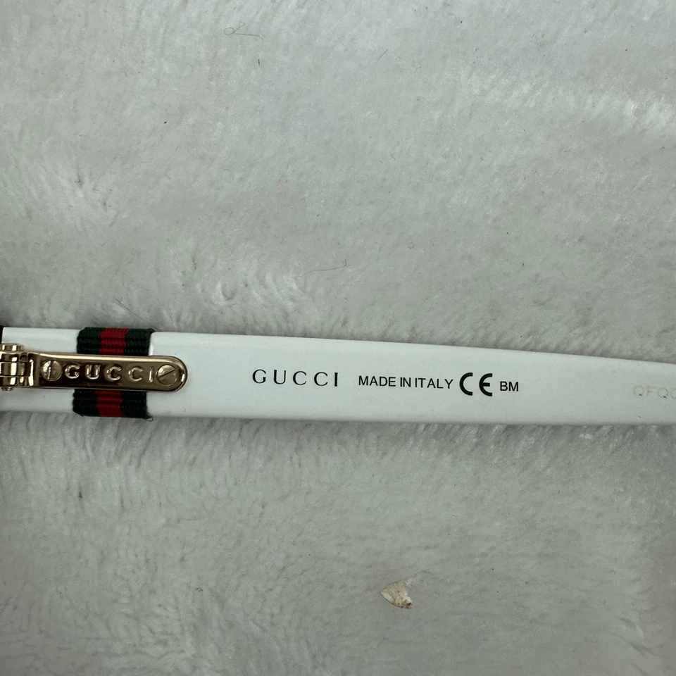 Monturas de gafas Gucci para mujer Habana estilo 3645 marco rectangular marrón blanco Lo Foto 4 de 4